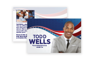back and front of political postcard