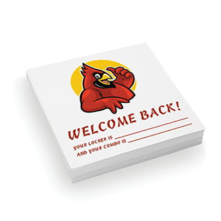 education post-it notes with school mascot