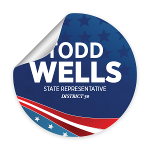 round political sticker