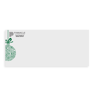 white envelope with holiday image