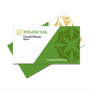 two financial business cards